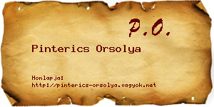Pinterics Orsolya névjegykártya