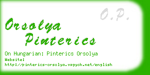 orsolya pinterics business card